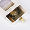 Luxury Customized Gold Foil Logo White Rigid Cardboard Drawer Eyelash Packaging Box