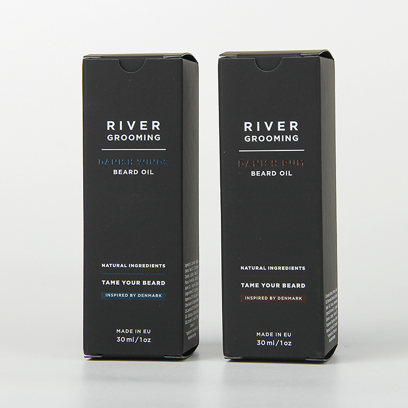 Private Brand Black Paper Men's Personal Care Beard Oil Packaging Box