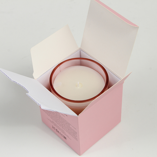 Custom Luxury Pink Square Paper Packaging Boxes Birthday Party Gift Candle Box 