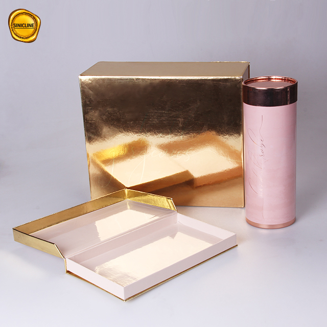 Custom Glossy Pink Paper Tube Cylinder Cosmetics Packaging Box 