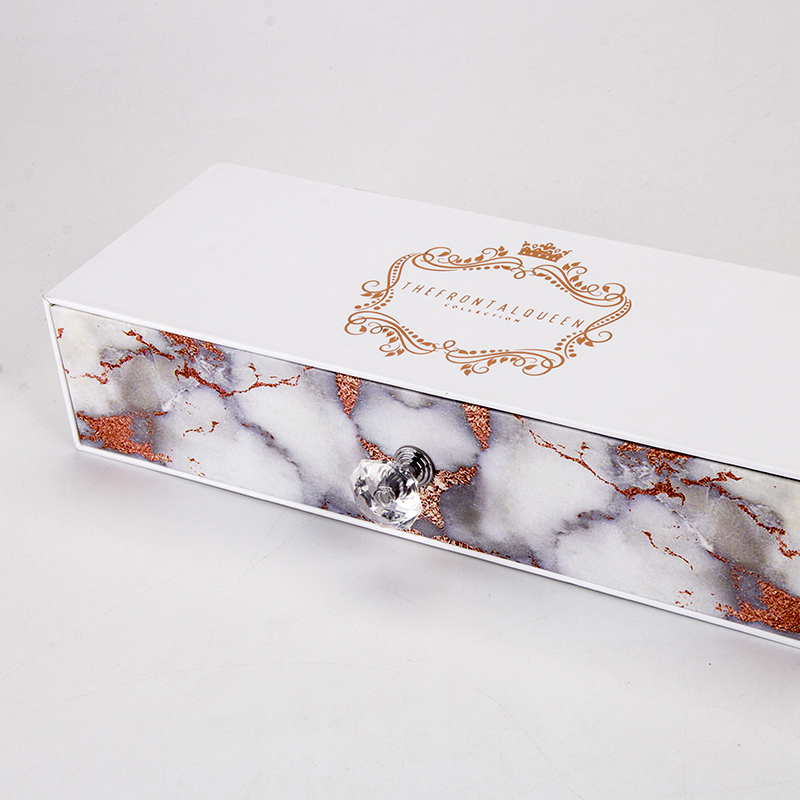 Custom Logo Rose Gold Marble Pattern Wig Boxes Hair Box Custom Logo Packaging