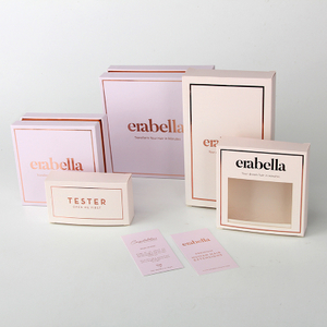 Rose Gold Foil Logo Hair Extension Packaging Box