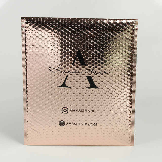 Customized Cosmetics Packaging Customized Rose Gold Metallic Bubble Envelope