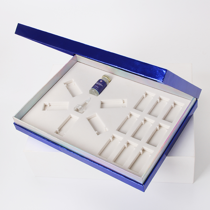 Blue Premium Custom Cosmetic Esstential Oil Packaging Box with Eva Tray