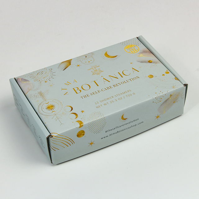Eco-friendly material custom packaging bath bomb packaging box with logo gold foil